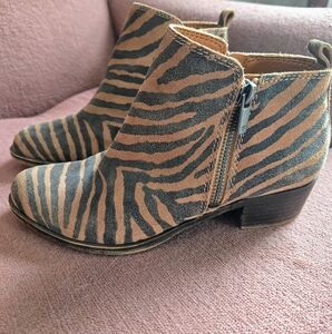Lucky Brand Tiger Print Ankle Boots